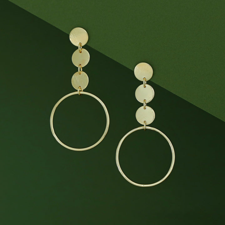Tri Coin Circle Earring